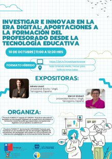 Cartell 'Investigar e innovar en la era digital: aportaciones a la formación del profesorado desde la tecnología educativa', Xile