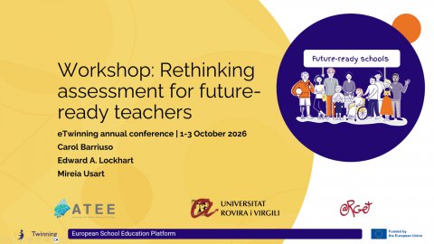 Mireia Usart, Edward A. Lockhart i Carolina Barriuso han participat a l'eTwinning Annual Conference 2026 amb la presentació del seu workshop ''Rethiking assessment for future-ready teachers''.
